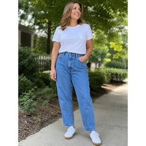 Vintage Riders By Lee Mom Jeans High Rise Relaxed Tapered Denim 16P 90s